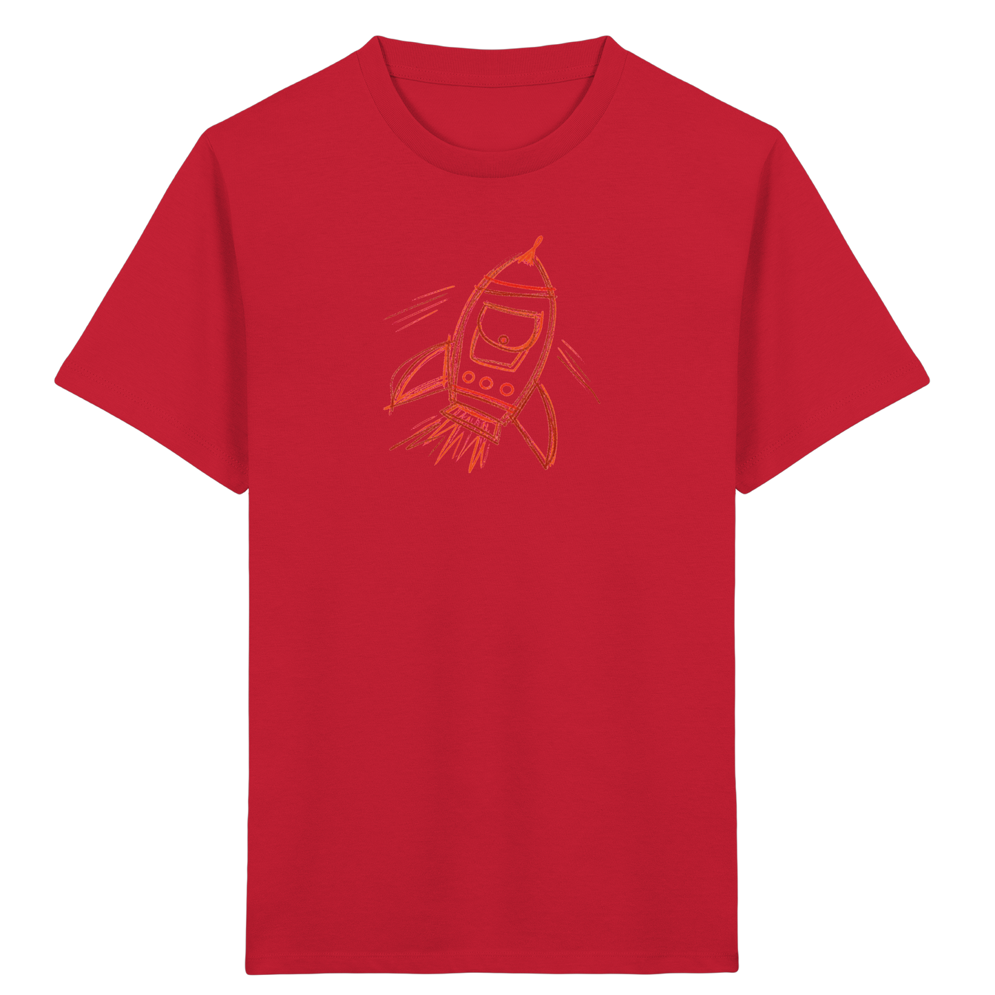 Kupferne Schulrakete mit Ranzenfenster - Kinder Bio T-Shirt