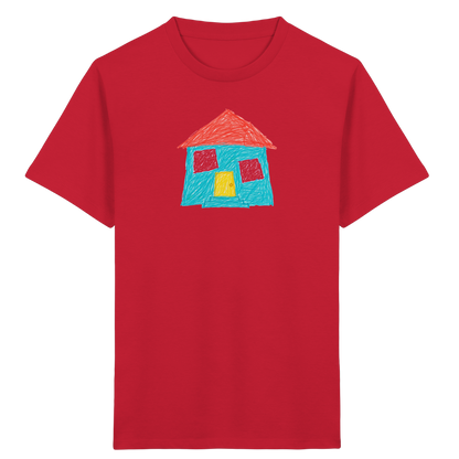 Türkises Haus mit Zwillingsfenstern - Kinder Bio T-Shirt