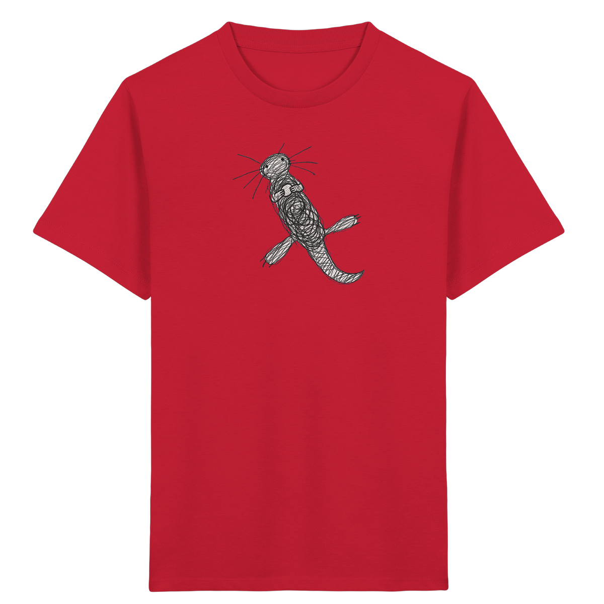 Otter von oben gezeichnet - Kinder Bio T-Shirt