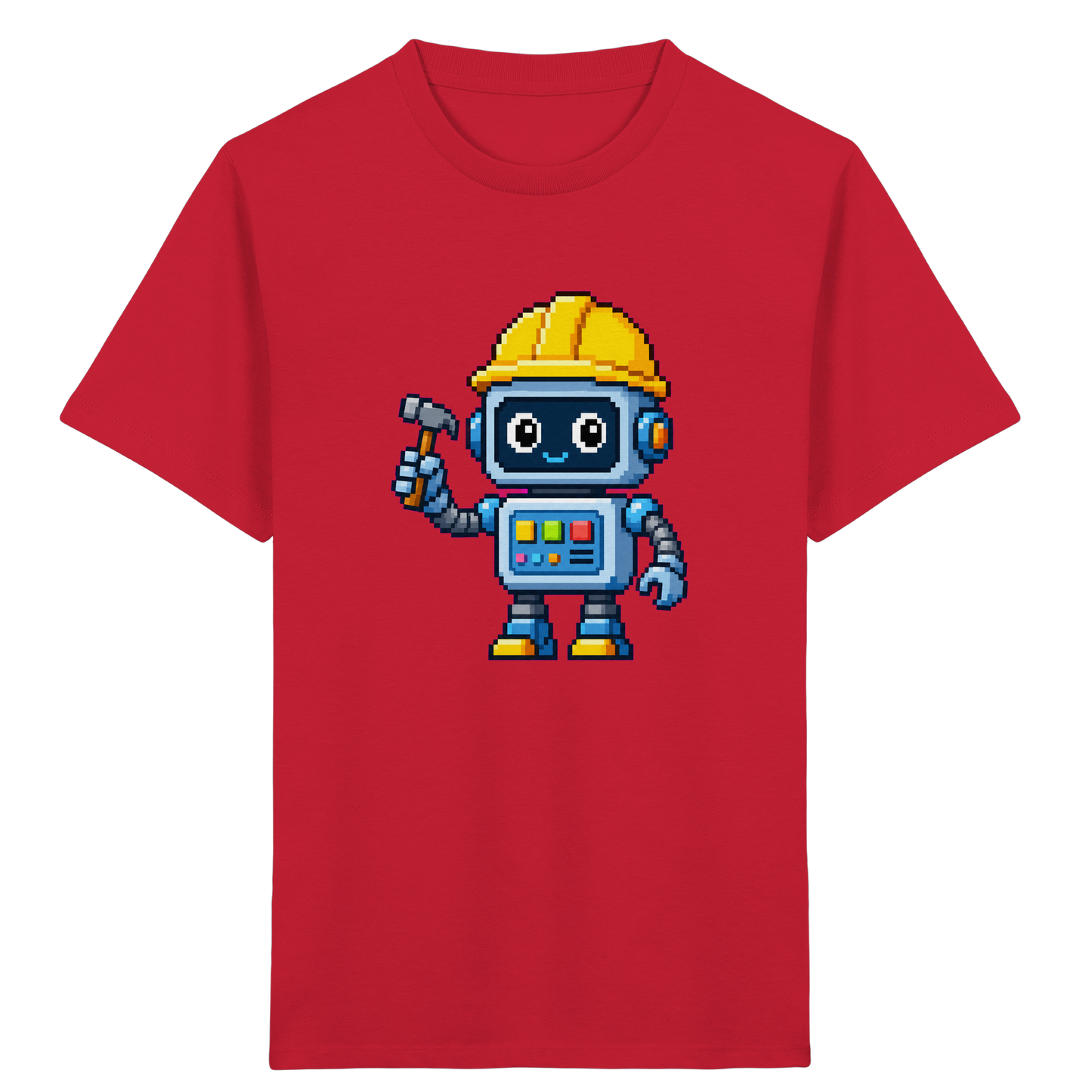 Pixel-Roboter mit Hammer: Retro Kinder-T-Shirt - Kinder T-Shirt