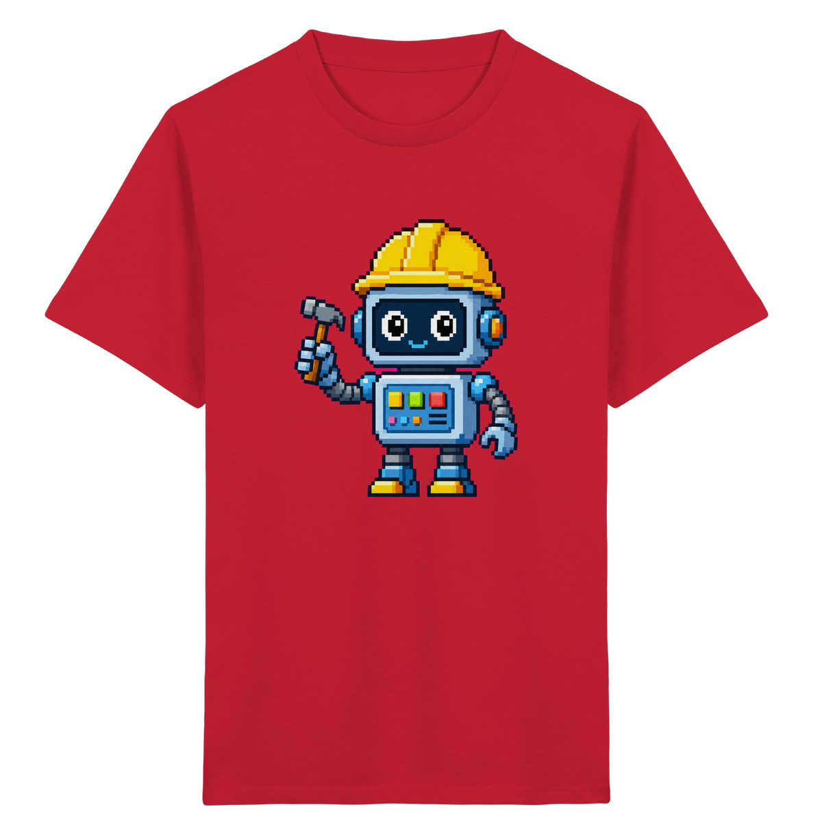 Pixel-Roboter mit Hammer: Retro Kinder-T-Shirt - Kinder T-Shirt