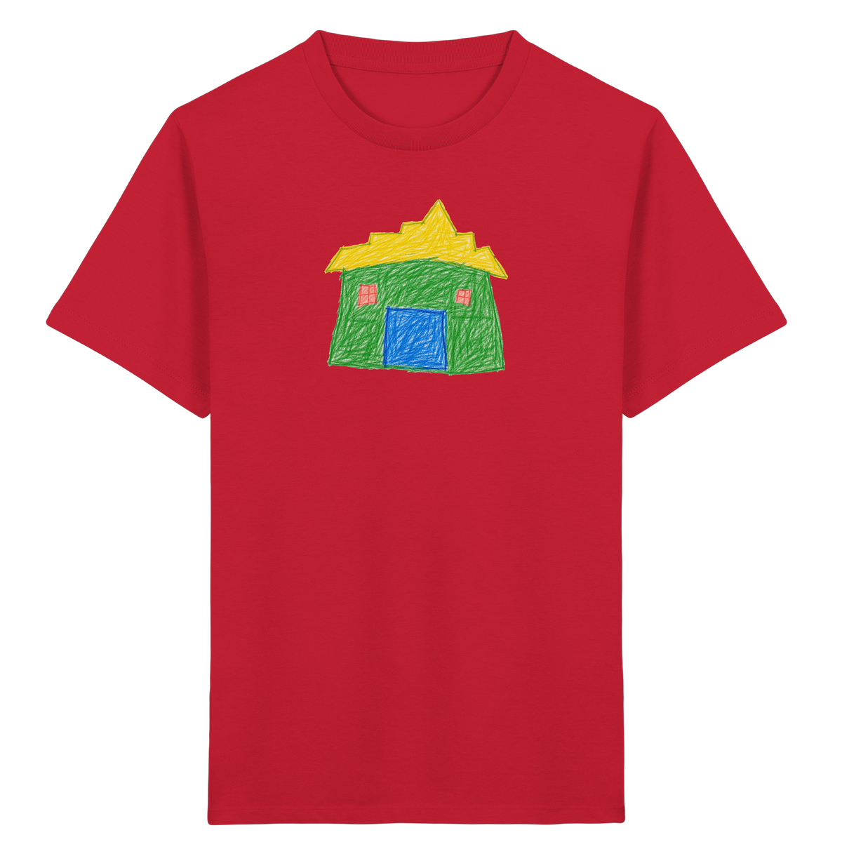 Grünes Haus mit Stufendach - Kinder Bio T-Shirt