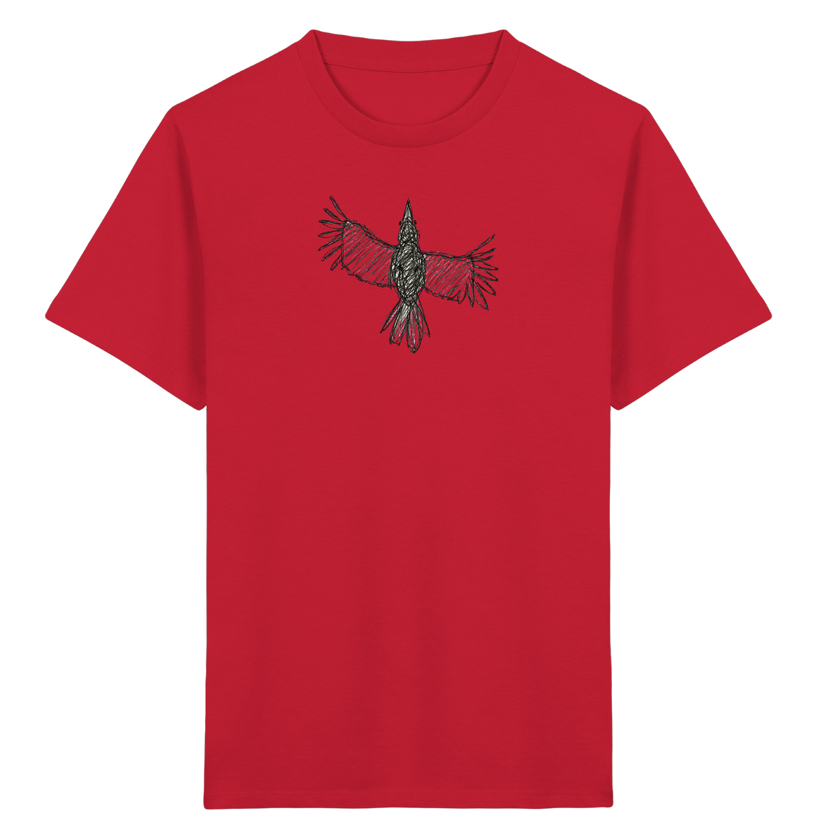 Rabe von oben gezeichnet - Kinder Bio T-Shirt