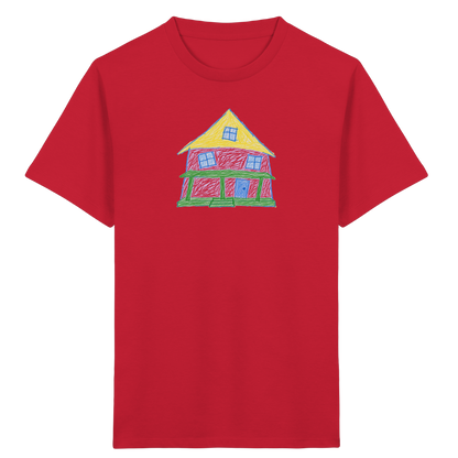 Lila Haus mit Veranda - Kinder Bio T-Shirt