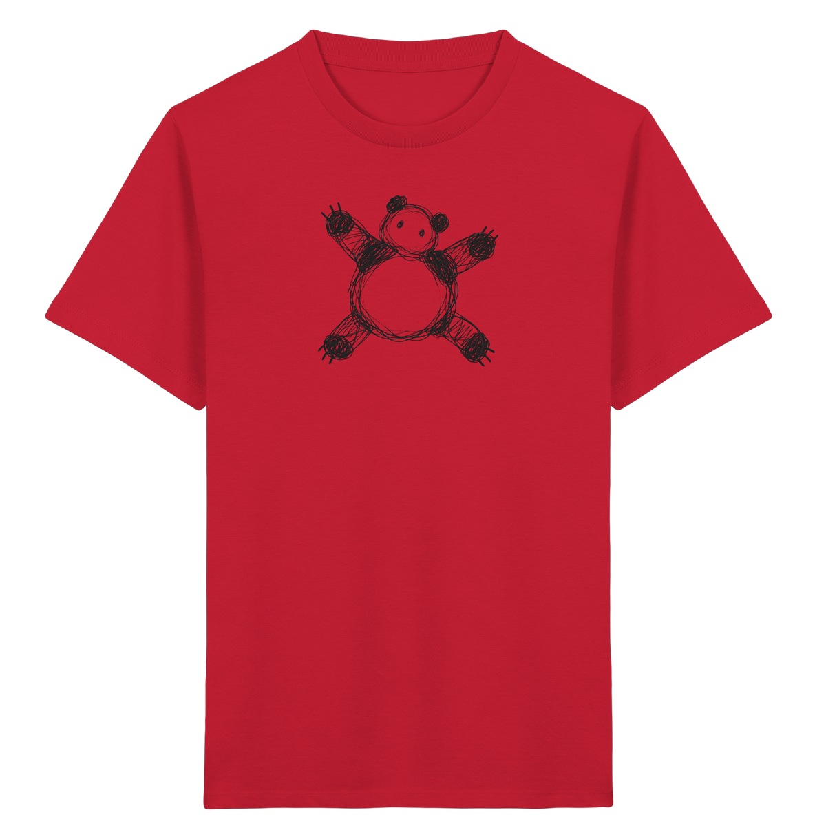Panda von oben gezeichnet - Kinder Bio T-Shirt