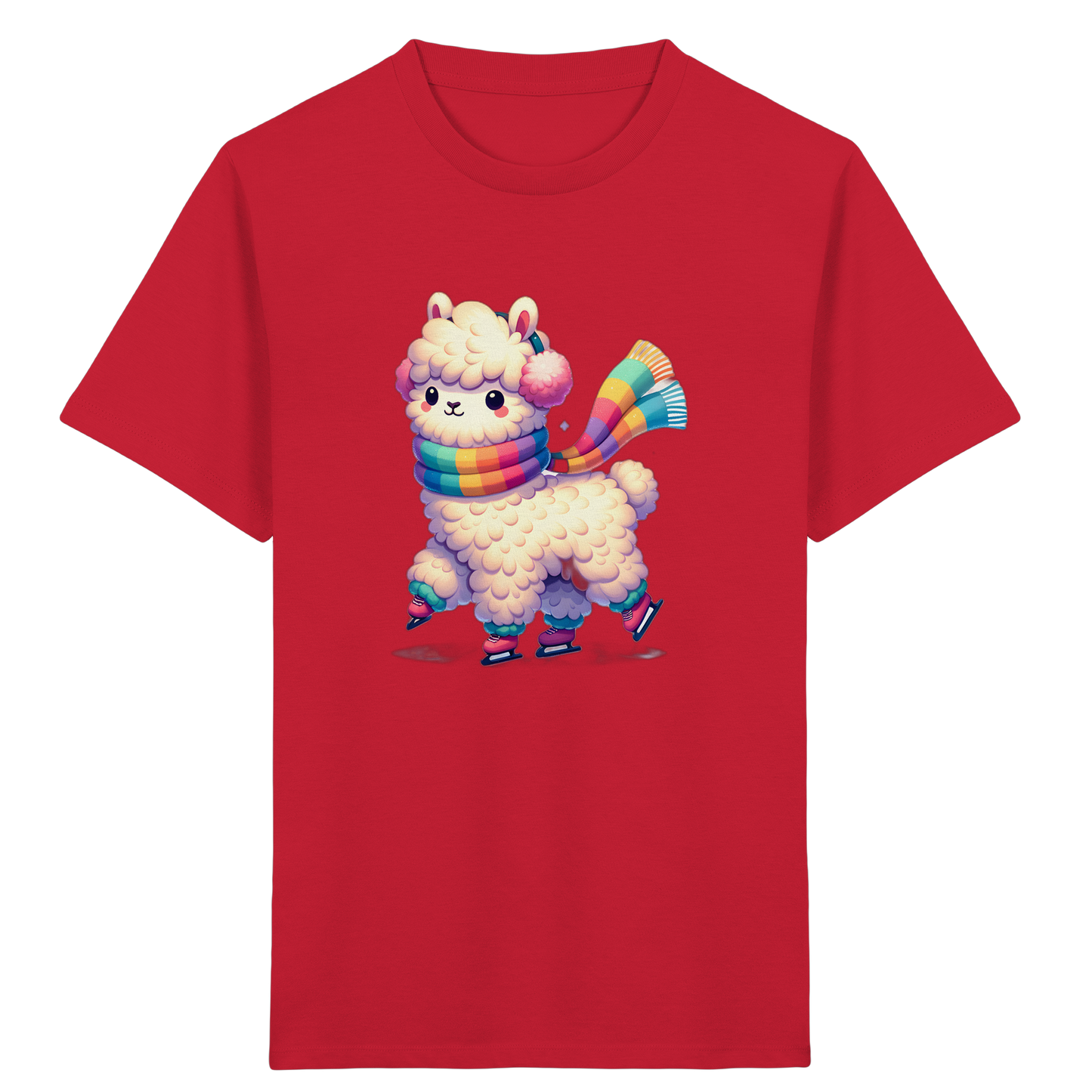 Alpaka auf Schlittschuhen: Winter-Spaß-T-Shirt