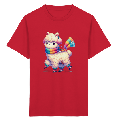 Alpaka auf Schlittschuhen – Kinder Bio-T-Shirt
