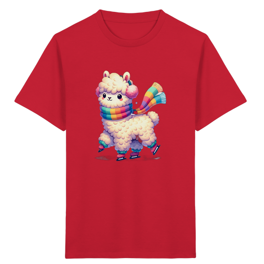 Alpaka auf Schlittschuhen: Winter-Spaß-T-Shirt