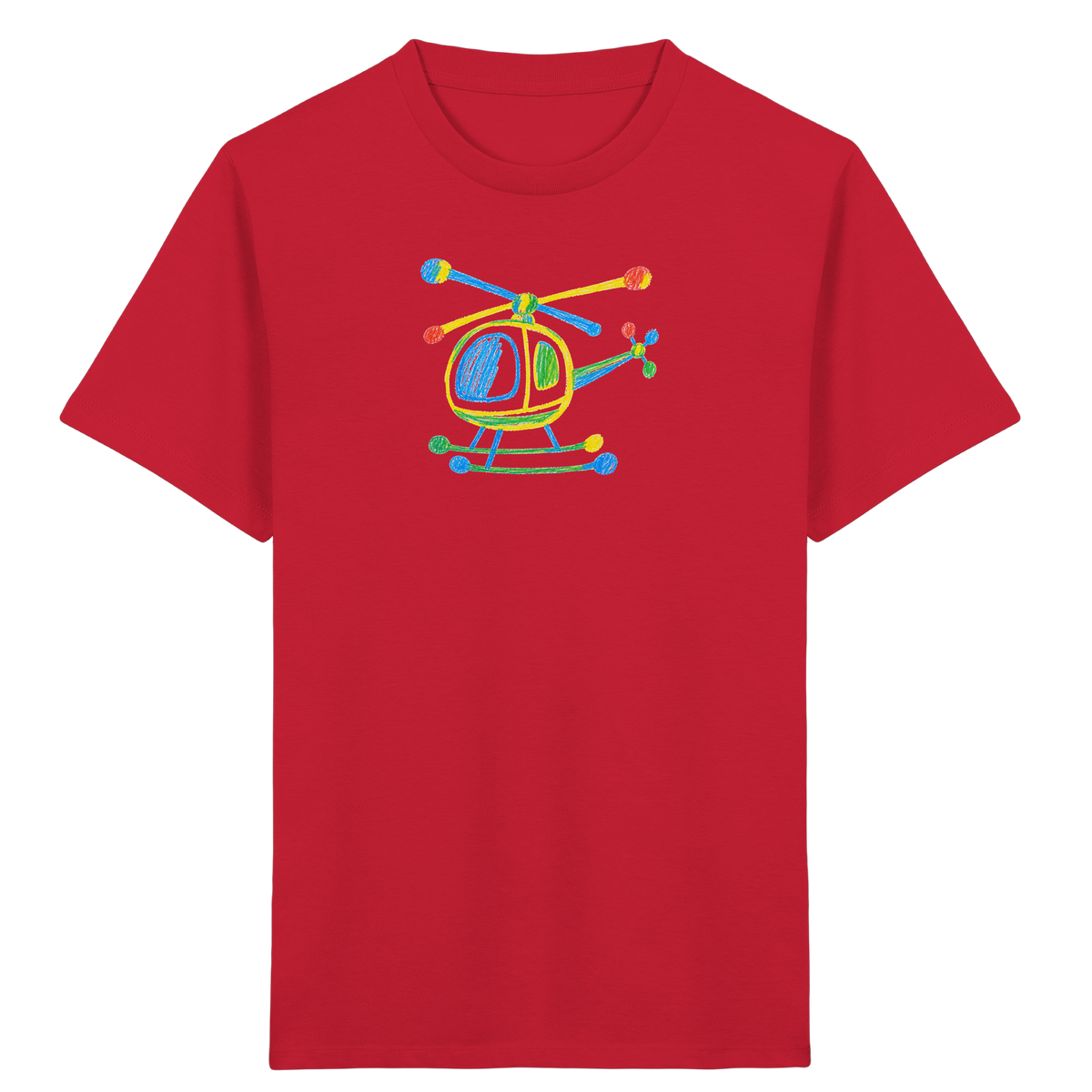 Bunter Farbpunkt Hubschrauber - Kinder Bio T-Shirt