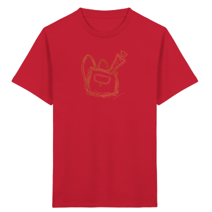 Zimtbrauner Ranzen mit Schultüte - Kinder Bio T-Shirt