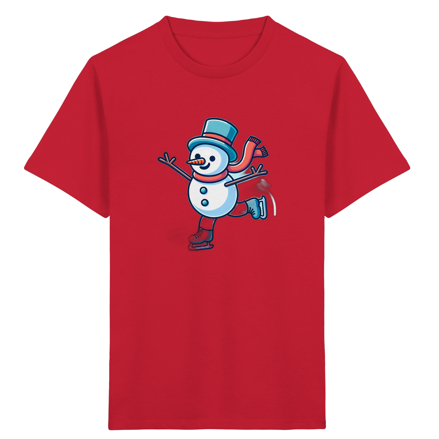 Schlittschuh laufender Schneemann: Winter Spaß Shirt