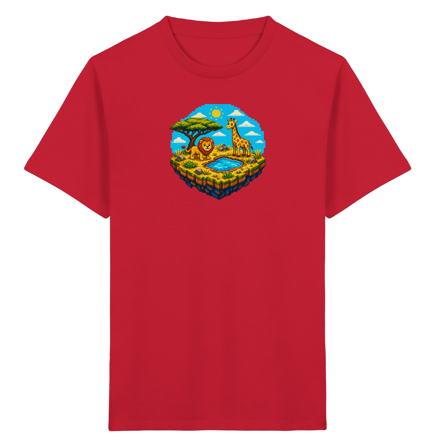 Verspieltes Pixel Safari T-Shirt Kinder - Kinder Bio T-Shirt