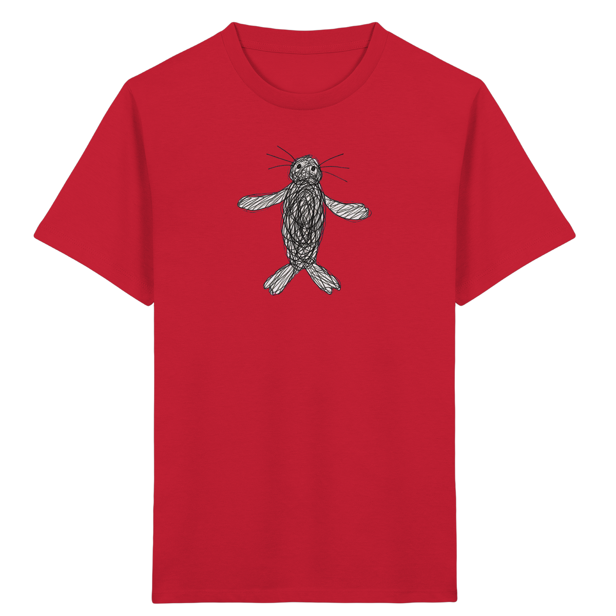 Robbe von oben gezeichnet - Kinder Bio T-Shirt