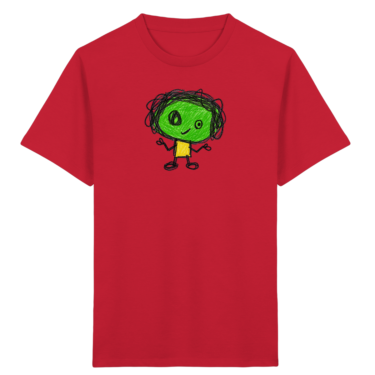 Kritzelkopf mit Zopfkranz - Kinder Bio T-Shirt