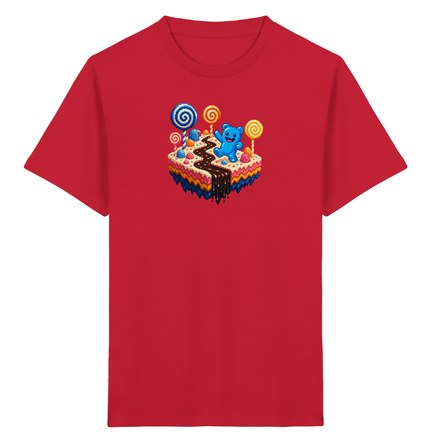 Pixel Gummibärchen auf süßer Insel - Kinder Bio T-Shirt