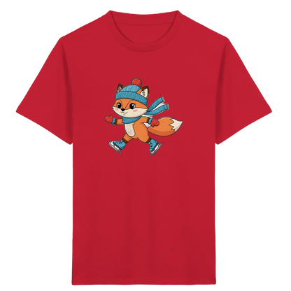 Fuchs auf Schlittschuhen – Kinder Bio-T-Shirt