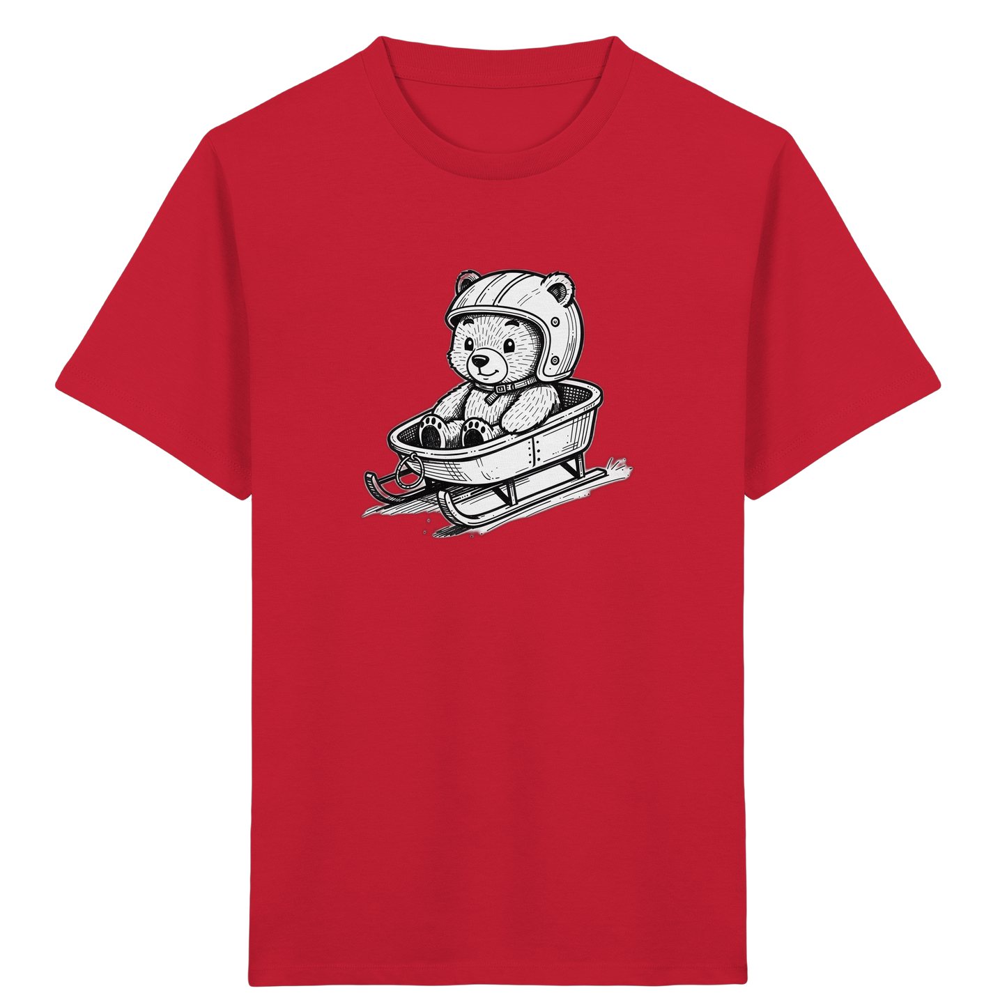Teddybär im Schlitten: Abenteuerlust pur! - Kinder Bio T-Shirt