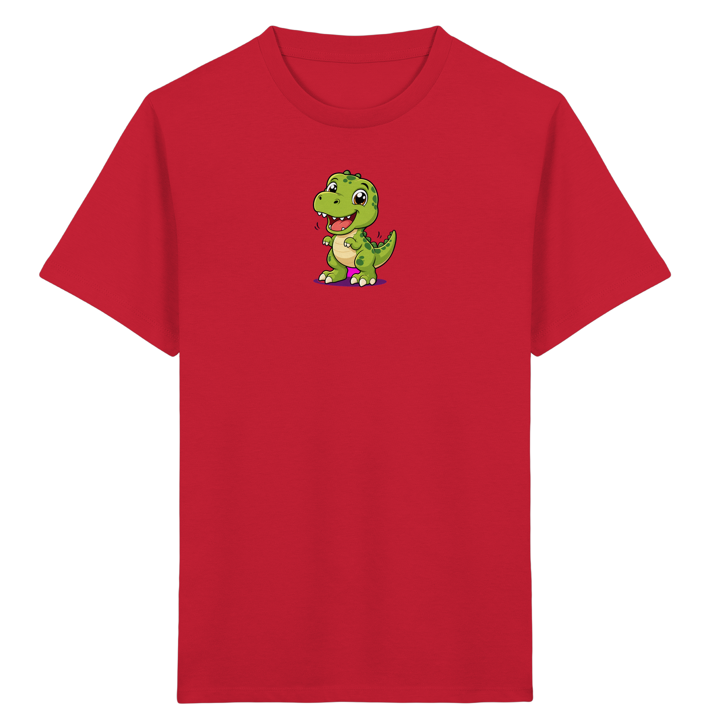 Fröhlicher Dino mit rosa Füßen Kinder T-Shirt - Kinder Bio T-Shirt
