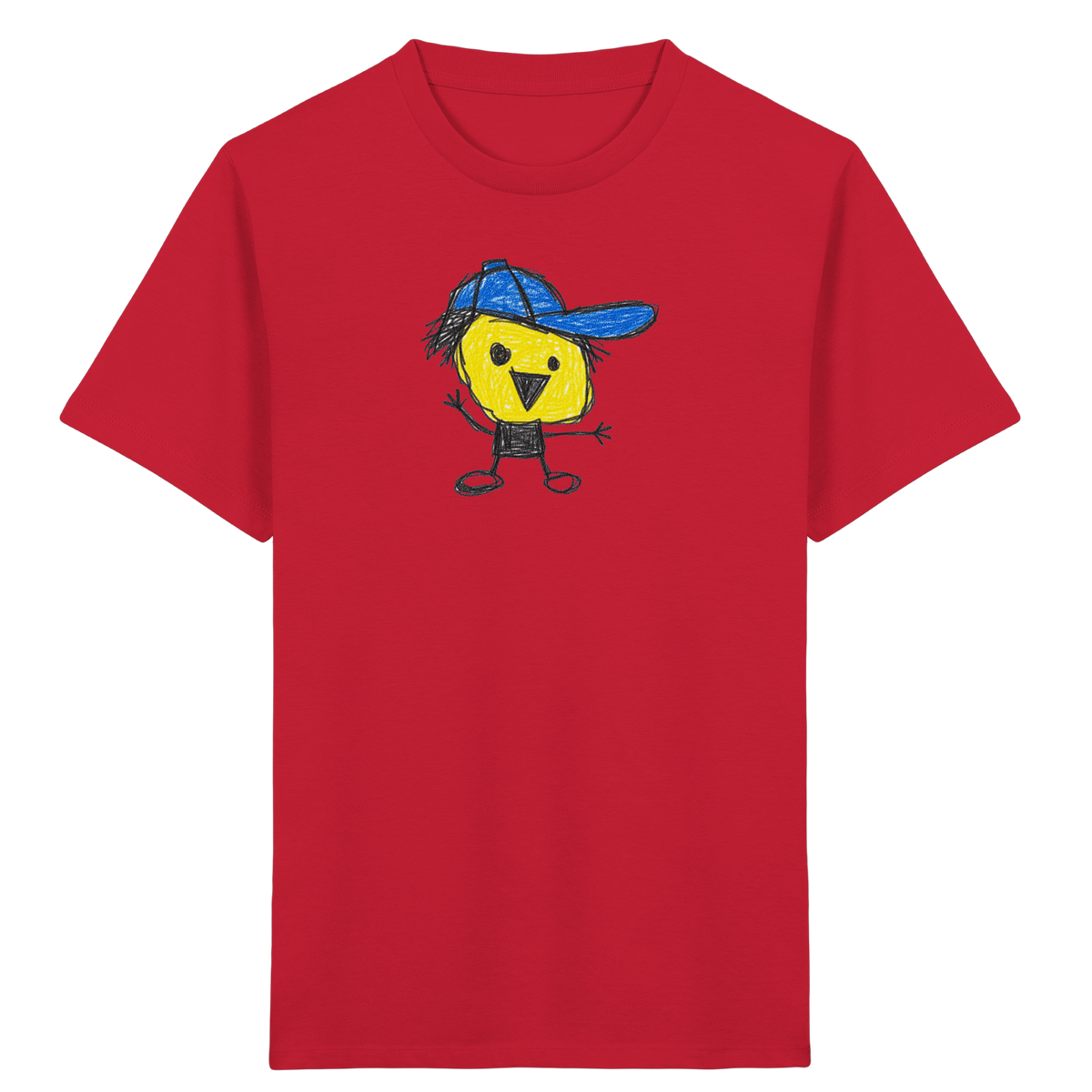 Kritzelkopf mit schiefer Mütze - Kinder Bio T-Shirt
