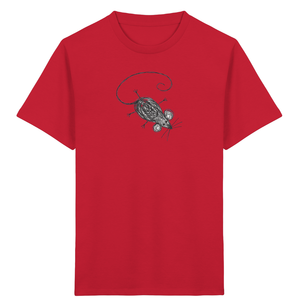 Maus von oben Kinderzeichnung - Kinder Bio T-Shirt