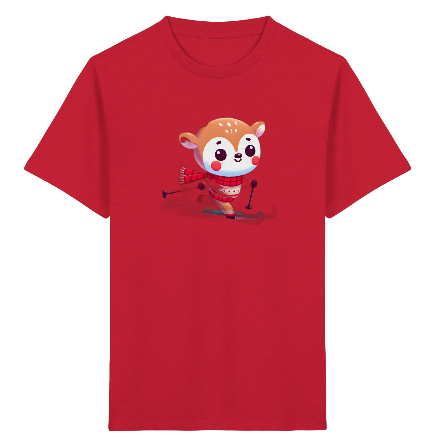 Niedliches Rehkitz auf Skiern T-Shirt