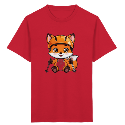 Fuchs auf Skiern – Kinder Bio-T-Shirt