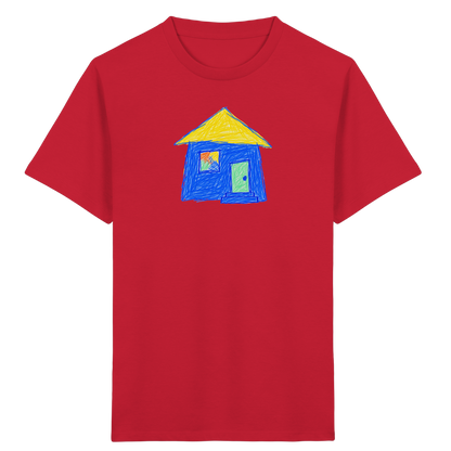 Blaues Regenbogenfenster Haus - Kinder Bio T-Shirt