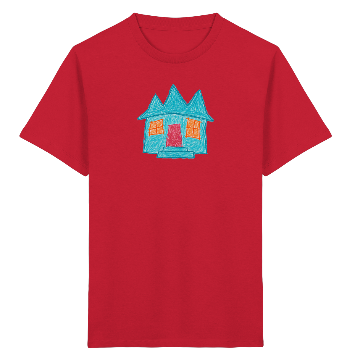 Türkises Zickzackhaus Kinder Shirt - Kinder Bio T-Shirt