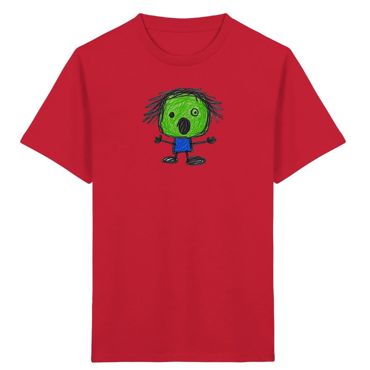 Kritzelkopf beim Staunen - Kinder Bio T-Shirt