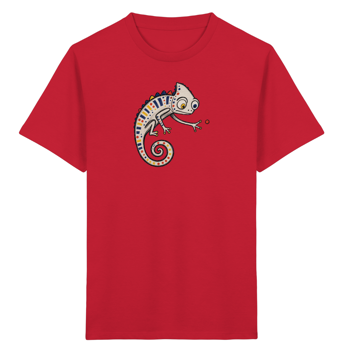 Verspieltes Chamäleon Kinder T-Shirt bunt - Kinder Bio T-Shirt