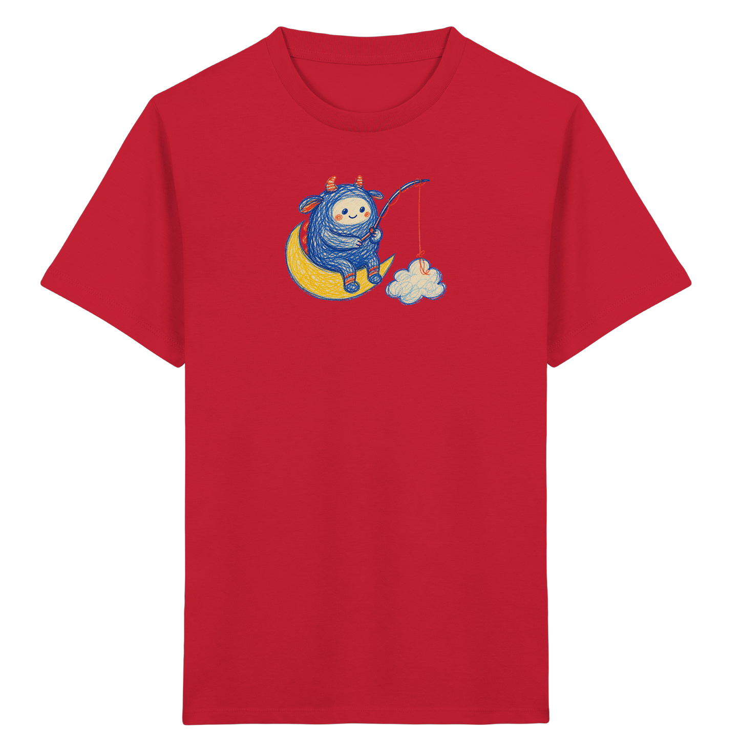 Kleiner Wolkenangler auf Mondsichel - Kinder Bio T-Shirt