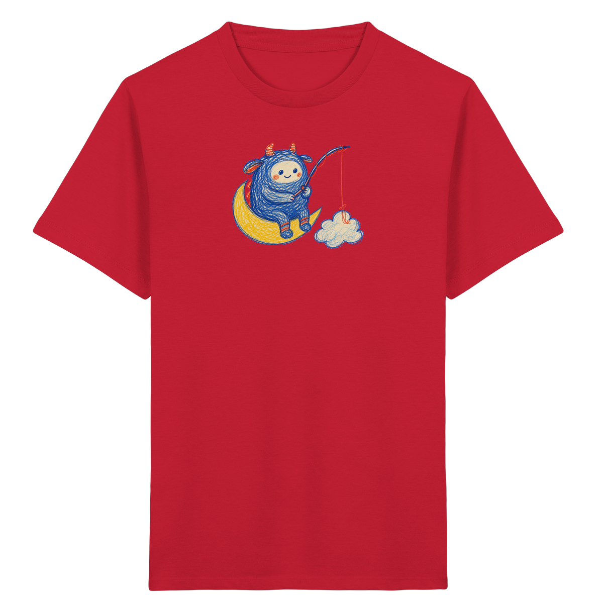 Kleiner Wolkenangler auf Mondsichel - Kinder Bio T-Shirt