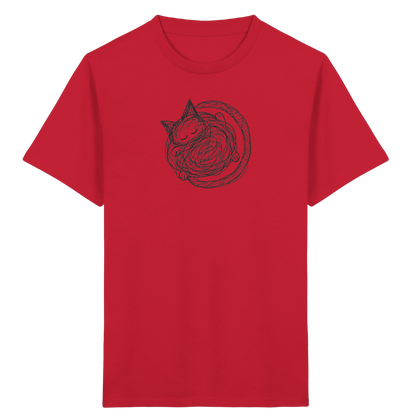 Schlafende Kritzel Katze - Kinder Bio T-Shirt