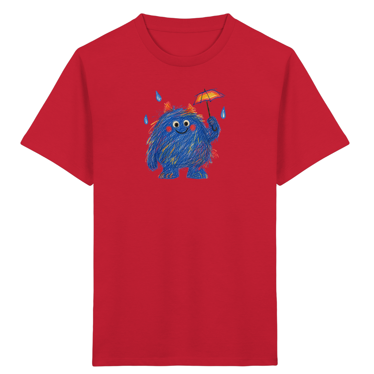 Regenschirmzottel im Regen - Kinder Bio T-Shirt