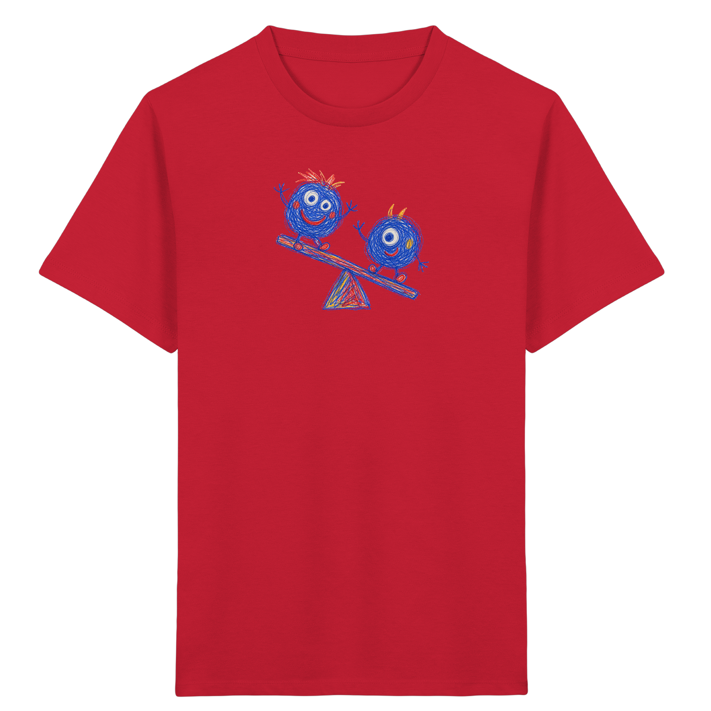 Wippenwuschel auf der Wippe - Kinder Bio T-Shirt