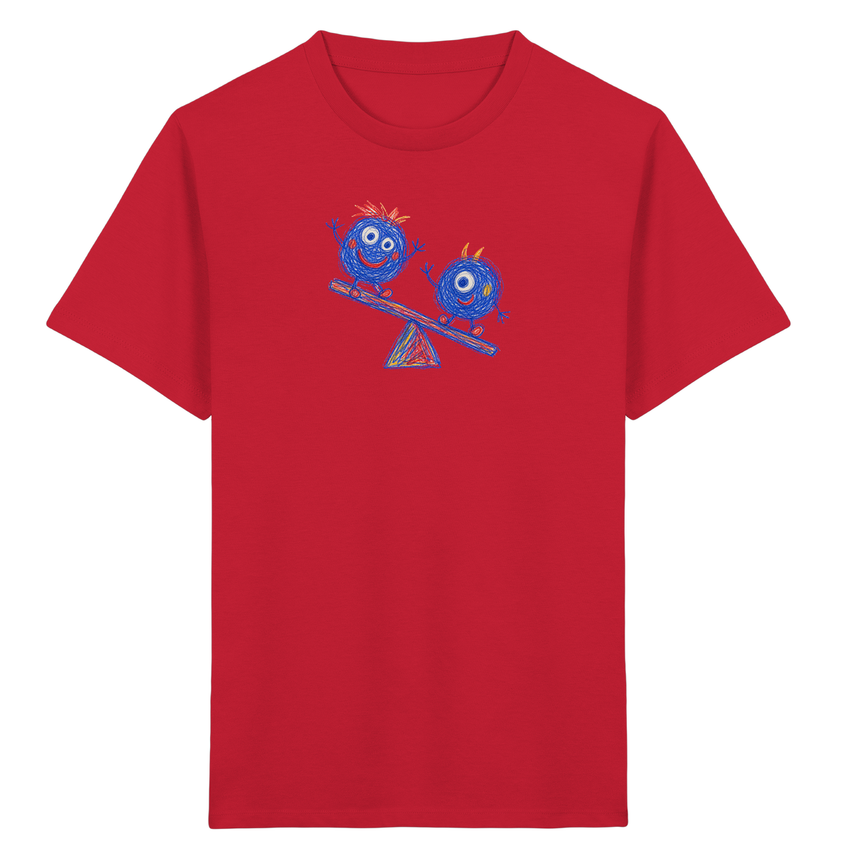 Wippenwuschel auf der Wippe - Kinder Bio T-Shirt
