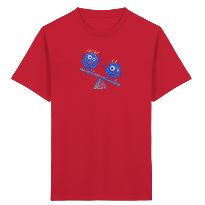 Wippenwuschel auf der Wippe - Kinder Bio T-Shirt
