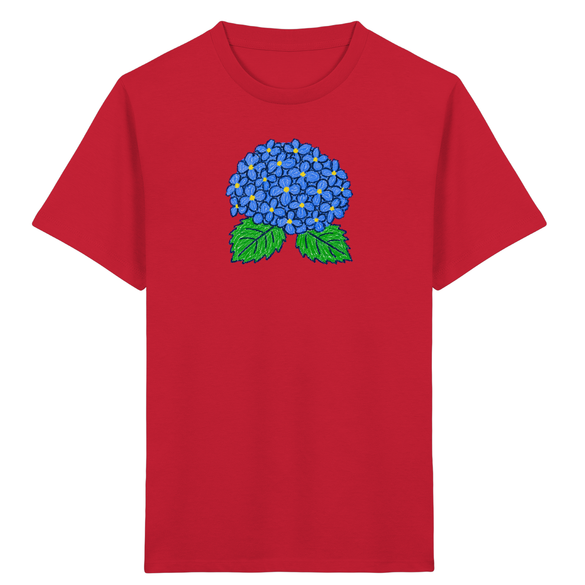 Kritzel Hortensie Kinder Shirt - Kinder Bio T-Shirt