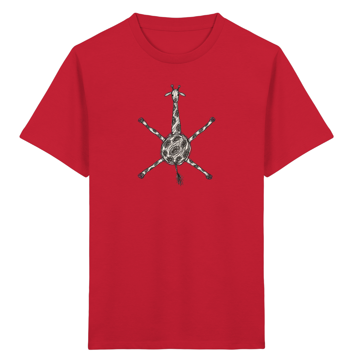 Giraffe von oben gezeichnet - Kinder Bio T-Shirt