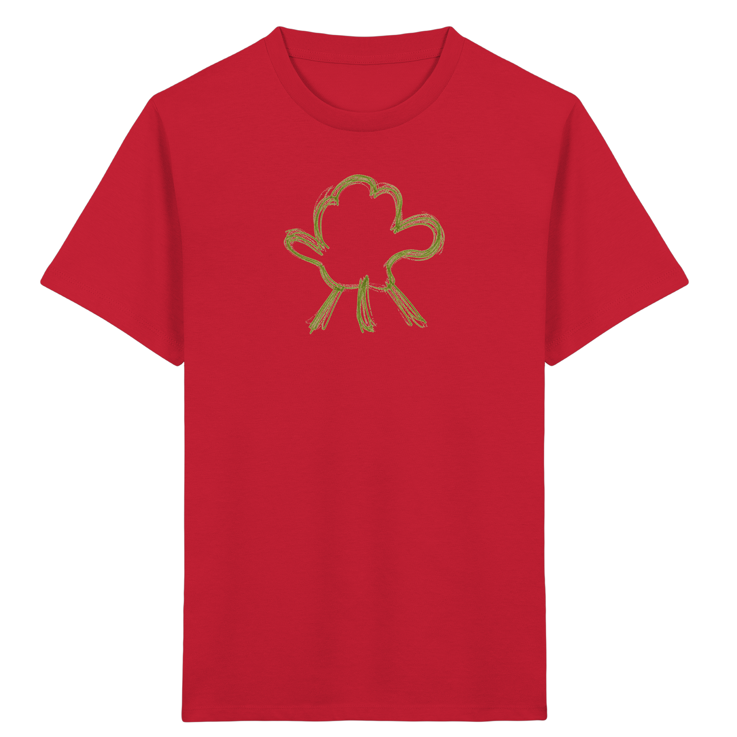 Olivgrüne Wolkenfigur Kinder Shirt - Kinder Bio T-Shirt