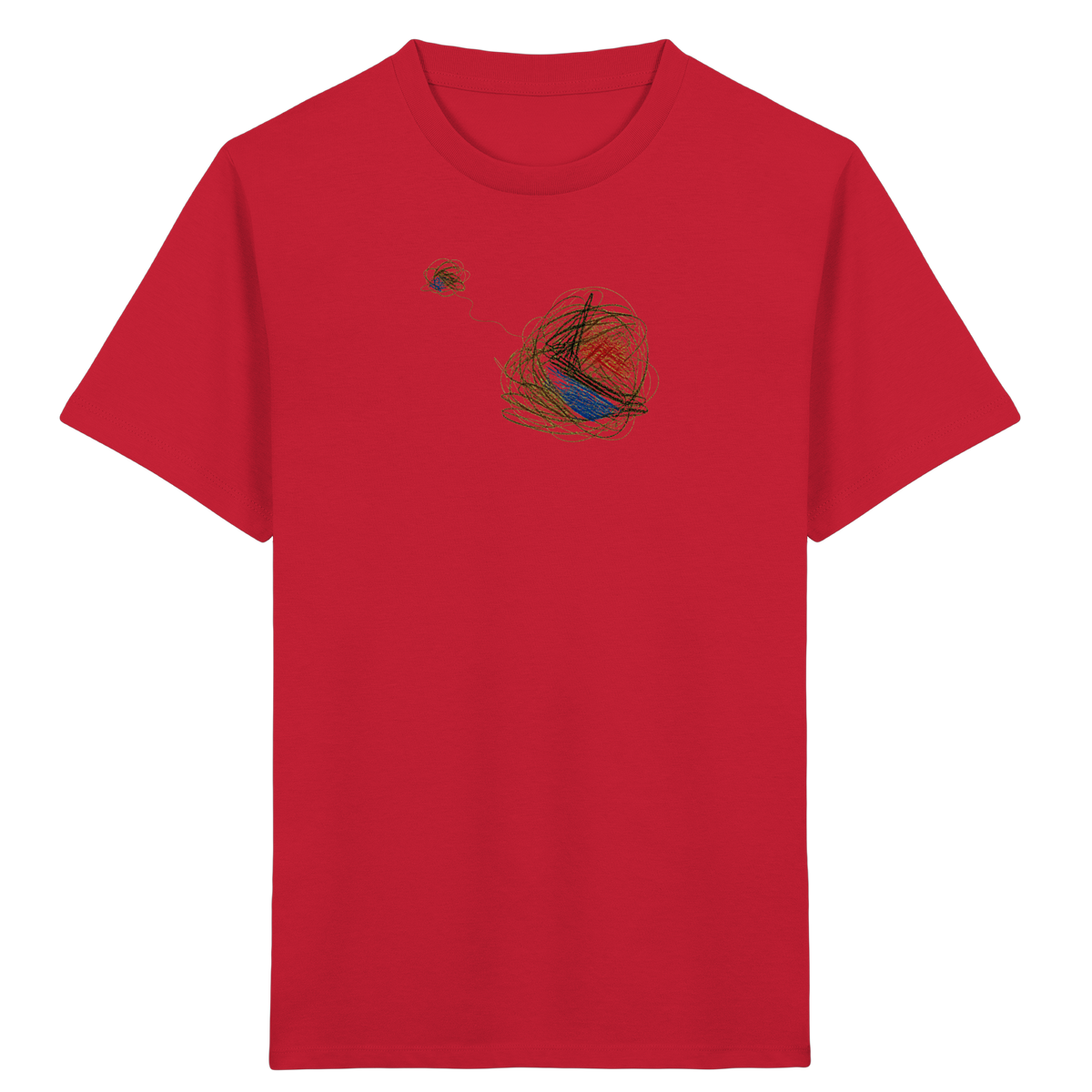 Abstraktes T-Shirt mit kunterbunten Knäueln - Kinder Bio T-Shirt
