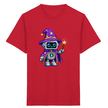 Pixel Roboter Zauberer T-Shirt: Magischer Spaß - Kinder Bio T-Shirt
