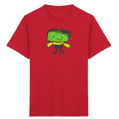 Kritzelkopf mit gelbem Schal - Kinder Bio T-Shirt