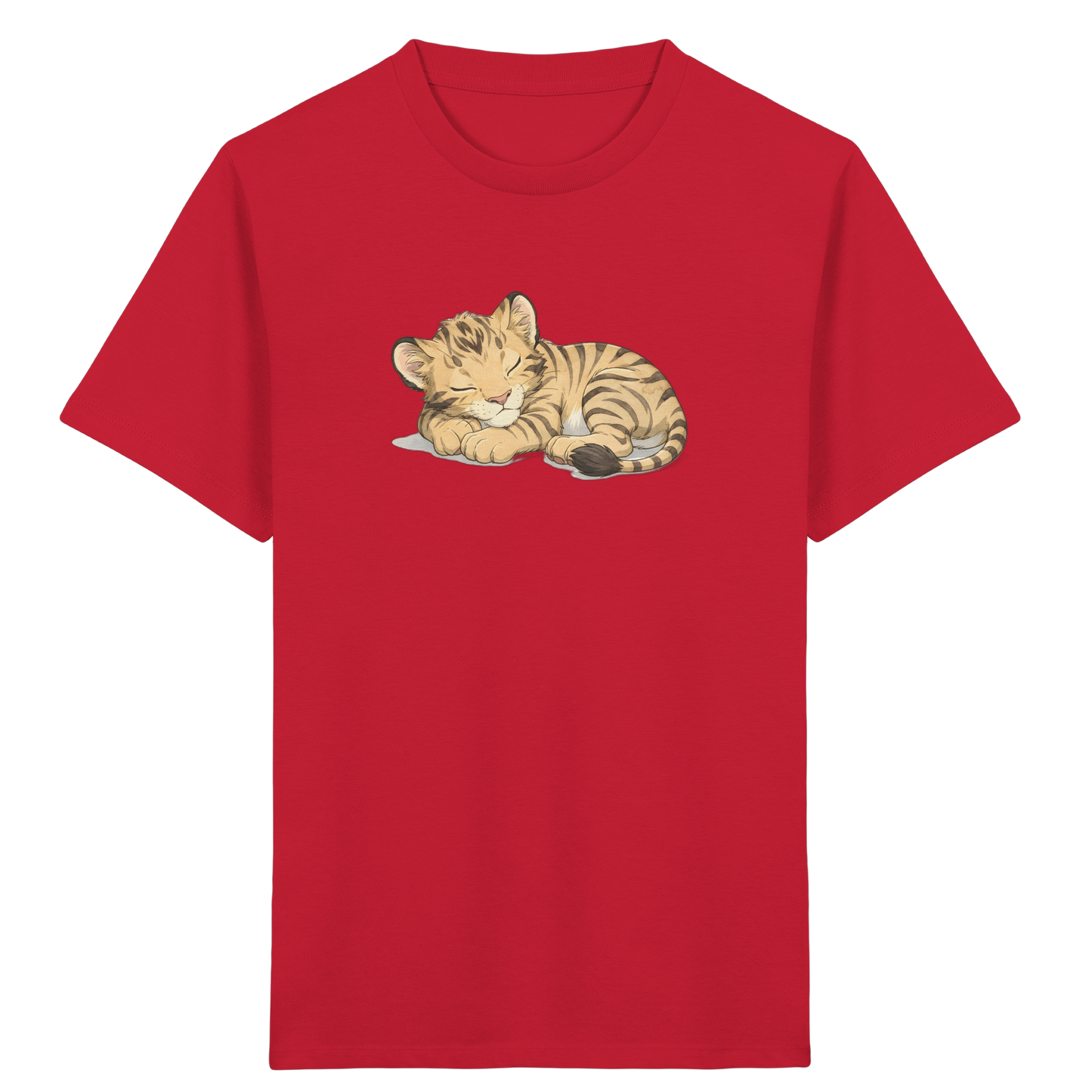 Schlafendes Tigerjunges: Kuscheliges Aquarell T-Shirt