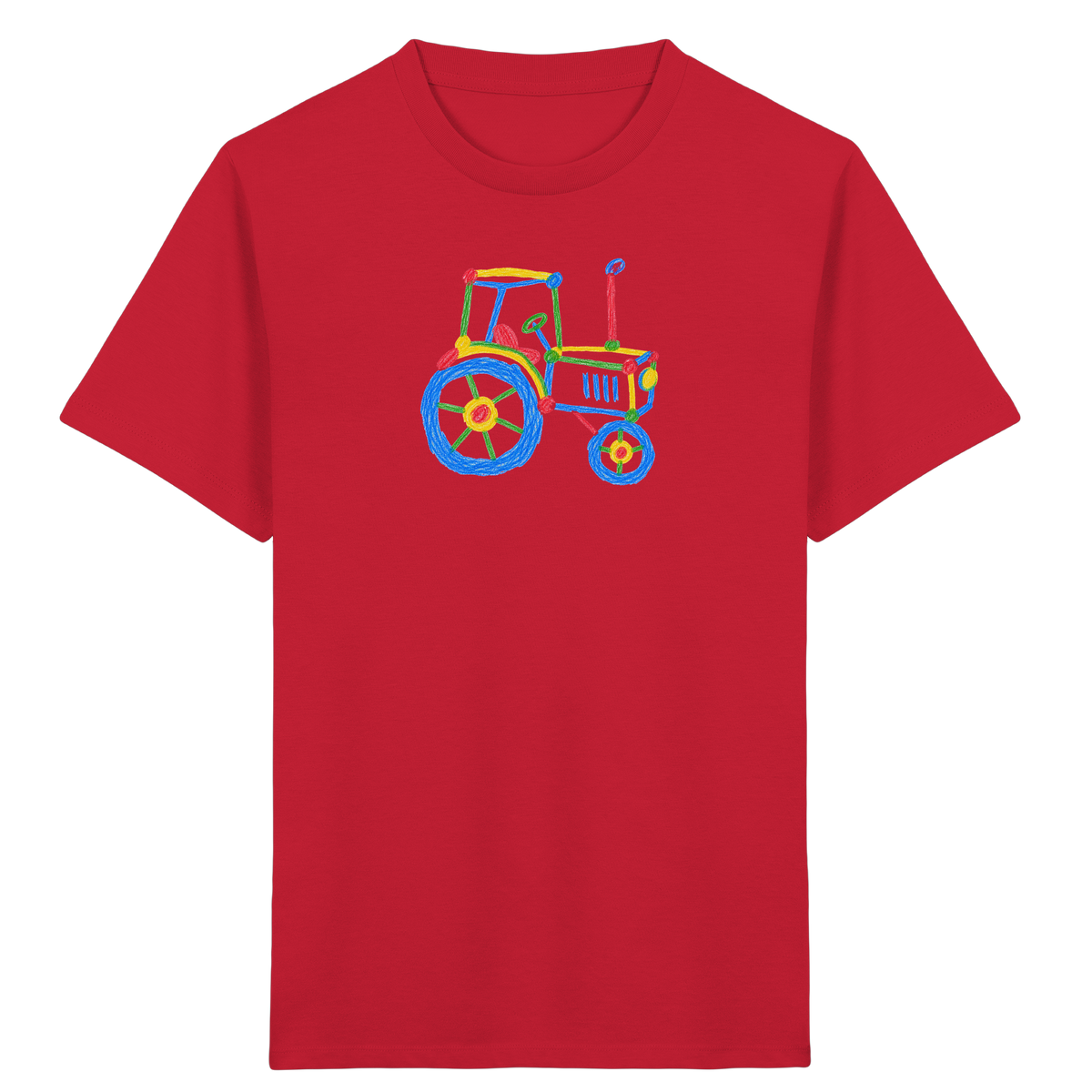 Bunter Kinder Traktor - Kinder Bio T-Shirt
