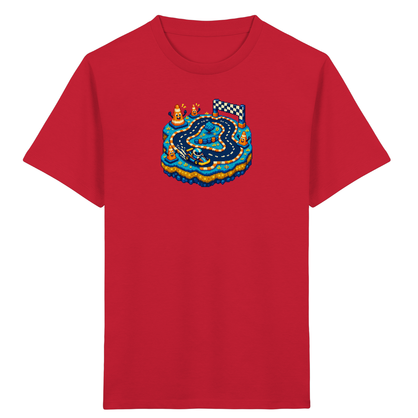 Cooles Pixel Go-Kart Rennshirt - Kinder Bio T-Shirt