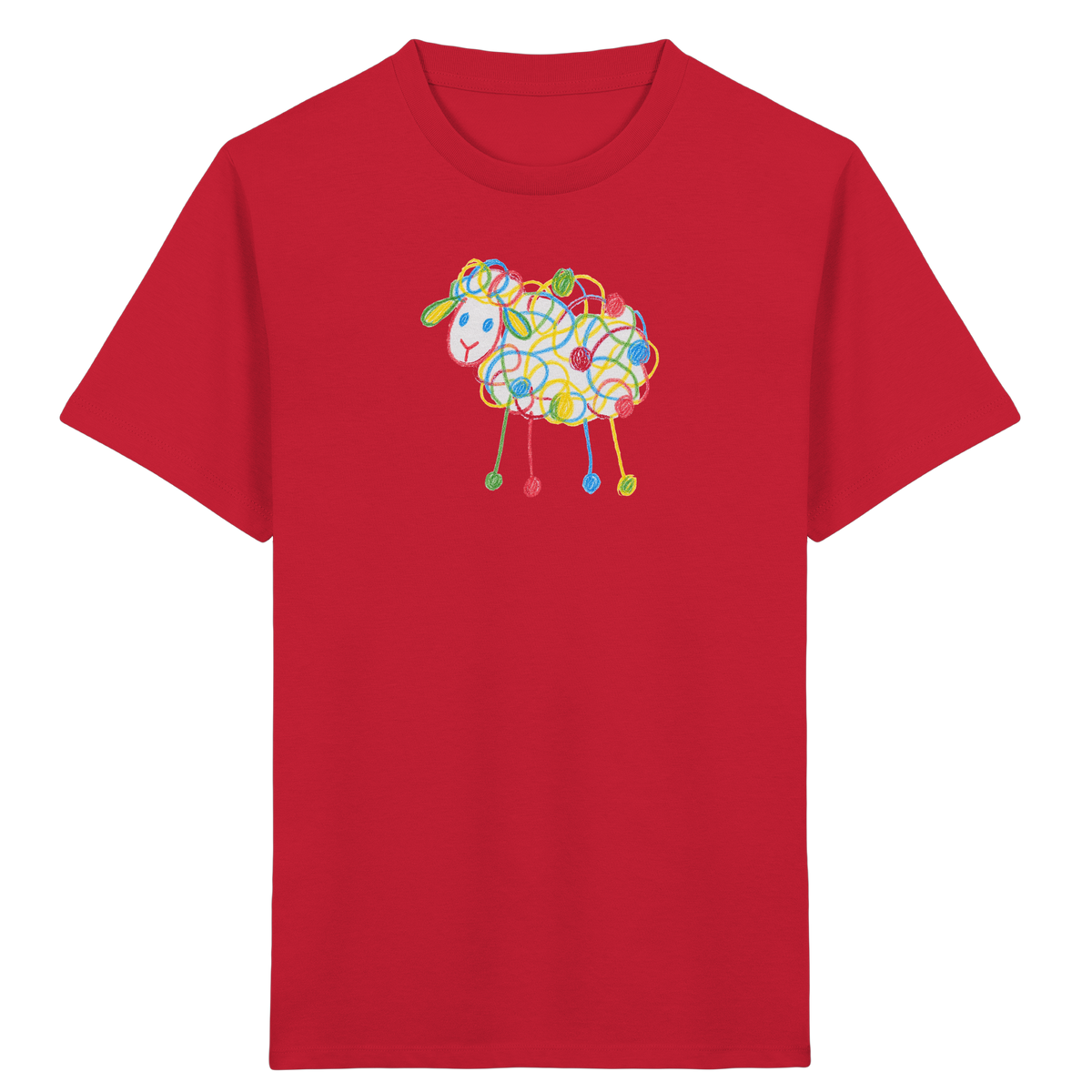 Buntes Farbpunkt-Schaf Shirt - Kinder Bio T-Shirt