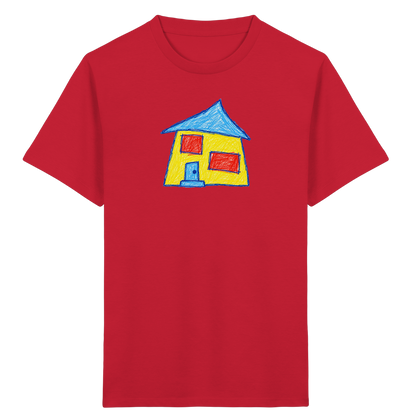 Gelbes Haus mit Doppelfenstern - Kinder Bio T-Shirt