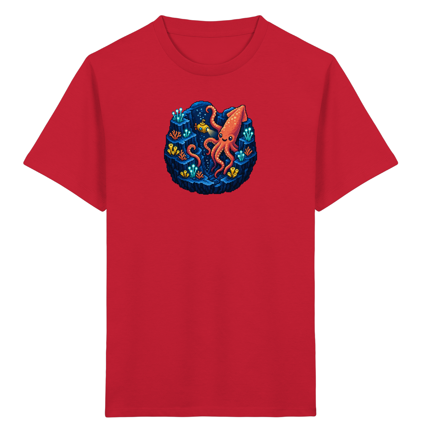 Abenteuer Tintenfisch im Retro Look - Kinder Bio T-Shirt
