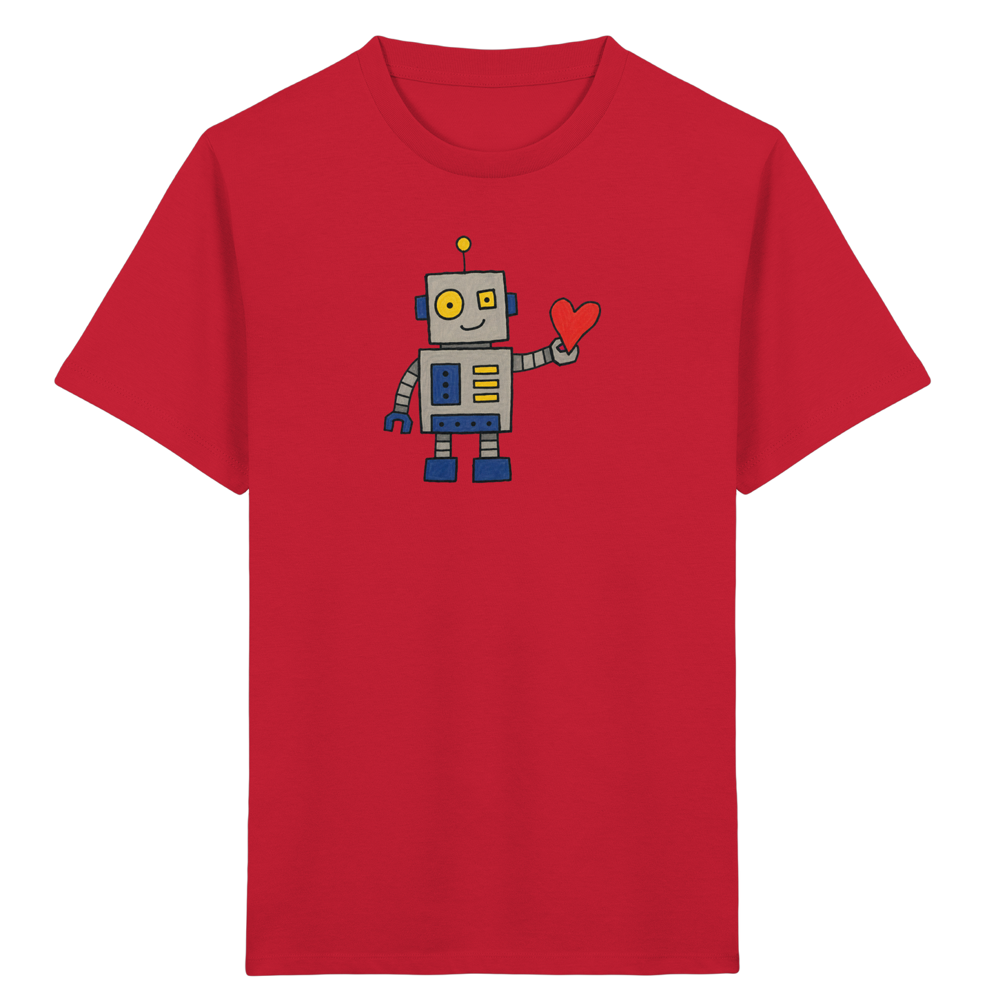 Verspieltes Roboter T-Shirt mit Herz - Kinder Bio T-Shirt